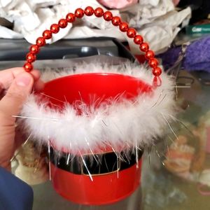 Small santa can new with tags